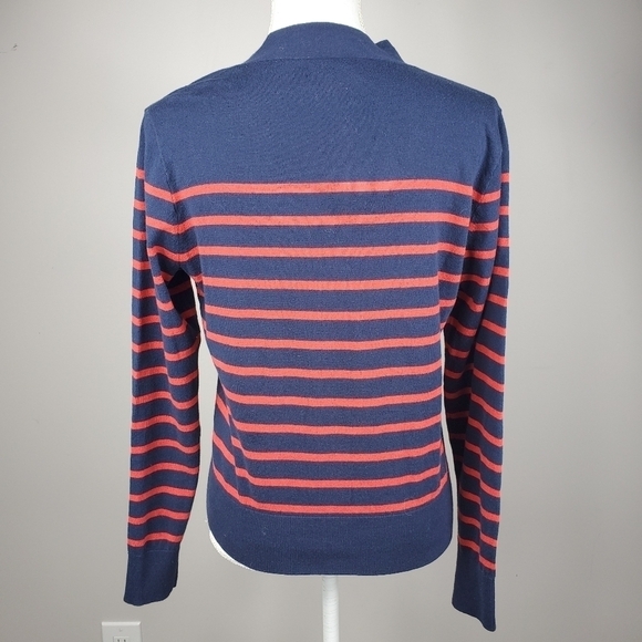 J Crew Red Blue Stripe Cardigan Cropped - Picture 8 of 9